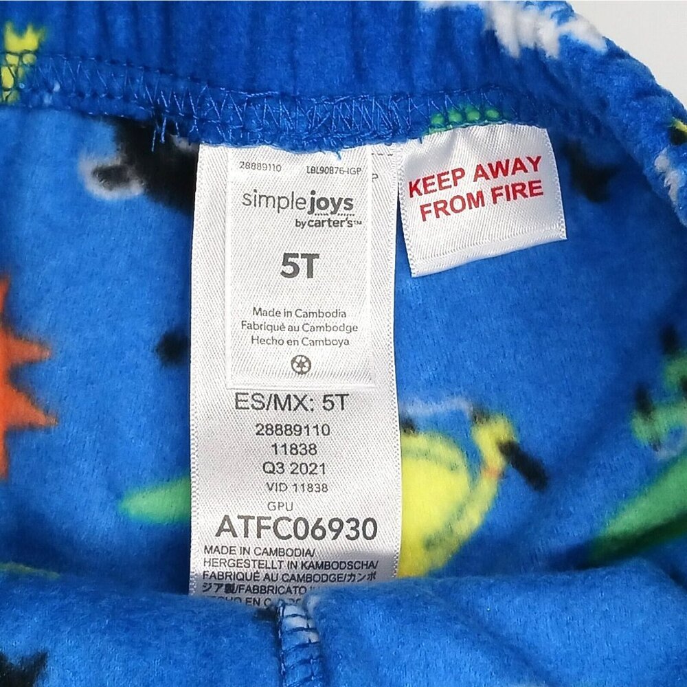 Simple Joys by Carters Toddler Boys 5T Pajama Set OEKO-TEX Tractor Bulldozer - Picture 4 of 5